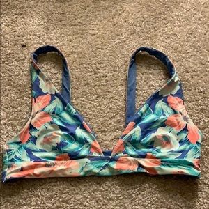 Reversible floral rip curl bikini top